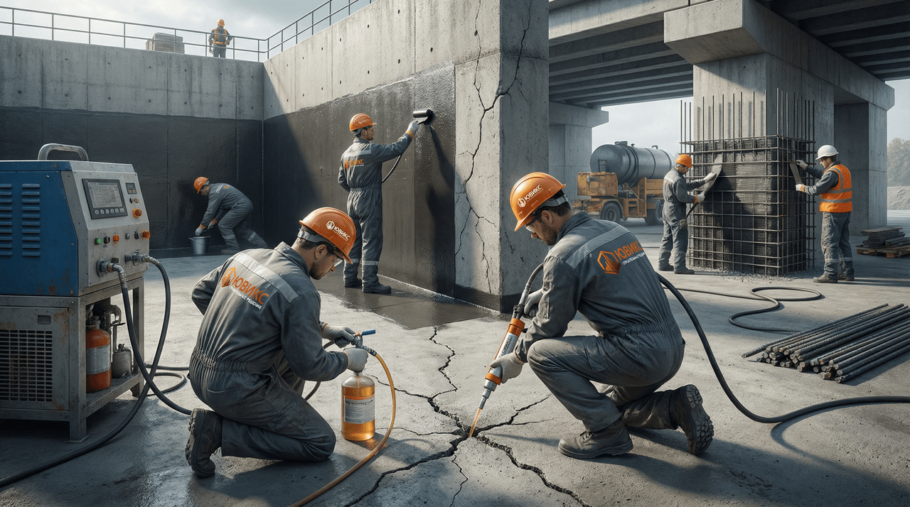 Как отремонтировать трещины, сколы и разрушения в бетонных и жб конструкциях